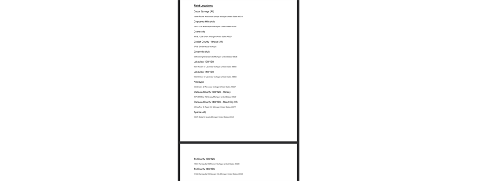 AYSO Field Locations